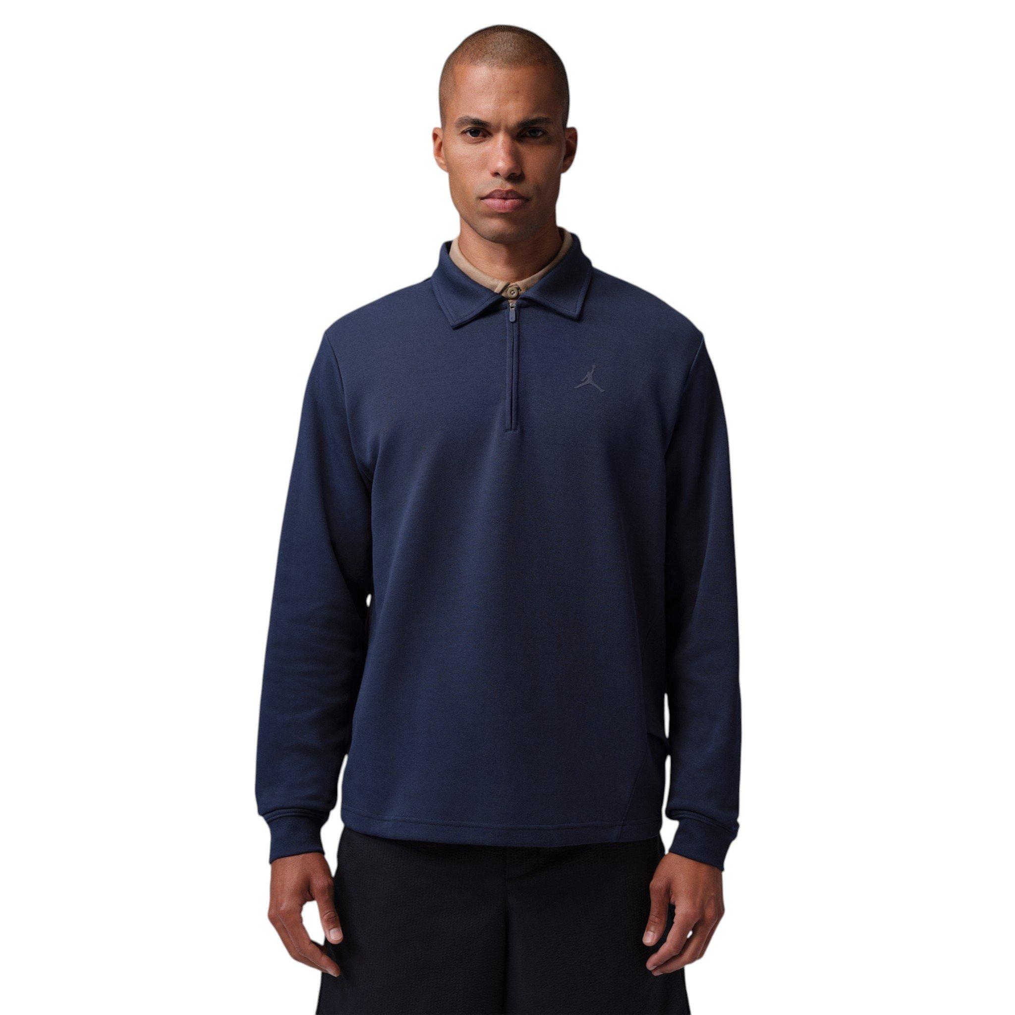 Jordan Men's 1/4-Zip Collared Long Sleeve Golf Top - Blue - BLUE